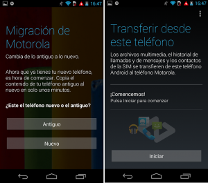 Migración Motorola te ayuda a pasar la información del teléfono viejo al nuevo